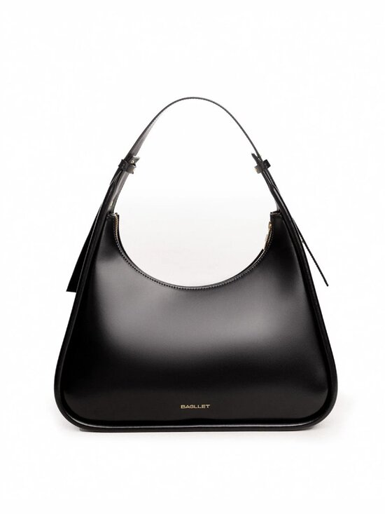 Bagllet Handbags - BAGLLET BG135 Black Italian Leather Large Hobo Shoulder Bag
